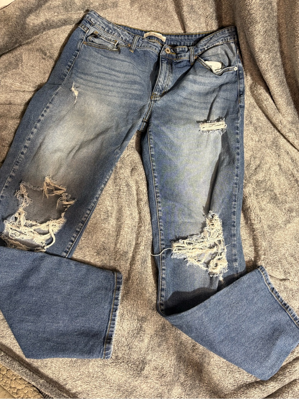 KanCan Distressed Light Blue Boyfriend Jeans